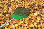 Gardzen 12 Tines Gardening Leaf Rake, Lightweight Steel Handle, Detachable, Ideal Camp Rake, Comes with Dustpan-Type Garden Bag