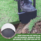 Height Adjustable Garden Edger Tool, Saw-Tooth with Very Sharp Blade Manual Hand Steel Half Moon Lawn Edger
