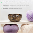 Nagina International Exquisite Premium Yarn Ball Storage Bowls | Hand Painted Lovely Decor Yet Functional Yarn Dispenser (Medium (7 x 3 x 7 Inches), Forest Fire)