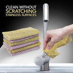 Heavy Duty Dish Scrubbers, Non-Scratch Scouring Pads - Odorless & Long Lasting Mesh Dish Cloth - Replace Sponges - Kitchen, Floor and Bathroom Usage - Made in Korea (2 Pcs)