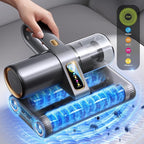 PureMatt Pro 35Kpa Max Suction AI Mattress Vacuum [100% Allergen, Dust Mite & Pet Hair Removal] Bed Vacuum Cleaner with UV Lights, Ultrasonic, HEPA Filter & Sensor, for Bed, Couch, Sofa, Corded, Gray