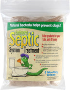 Earthworm Septic Tank System Treatment Cleaner! - 3 Monthly Doses - Pre-Measured Water Soluble Packets - Natural Enzymes, Safer for Family, Environmentally Responsible - 6 Oz.