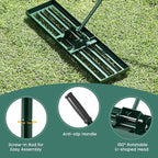 Goplus Lawn Leveling Rake, 36" x 10" Heavy Duty Level Lawn Tool w/ Ergonomic Handle for Soil, Effort-Saving Landscape Rake for Garden, Backyard, Golf Course, Farm, Pasture