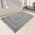 Bath Matts - Upgraded Waffle Super Absorbent, Non Slip Washable, Quick Dry Shower Mats, Ultra Soft for Bathroom Floor, Grey, 24"*36