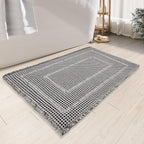 Bath Matts - Upgraded Waffle Super Absorbent, Non Slip Washable, Quick Dry Shower Mats, Ultra Soft for Bathroom Floor, Grey, 24"*36