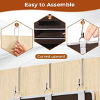5 Tier Over The Door Organizer - Large Capacity Behind Door Hanging Shelves with 10 Mesh Pockets and Clear Windows, Closet Organizers and Storage for Bathroom, Bedroom, Nursery, Brown
