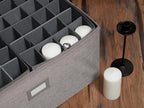Covermates Keepsakes - Adjustable Zip-Top Storage Box - Configurable FlexGrid Compartments - Heavy Duty Polyester- Reinforced Handles - Stackable Design - Indoor Storage, Grey Heather