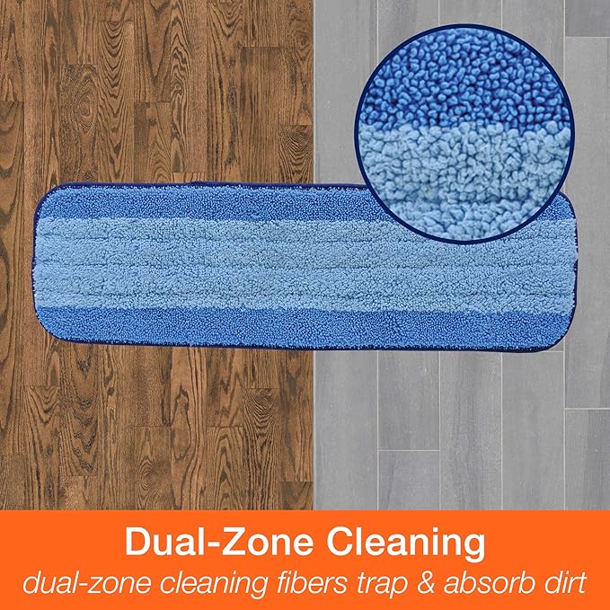 Bona Hardwood Floor Premium Spray Mop - Includes Hardwood Floor Cleaning Solution and Machine Washable Microfiber Cleaning Pad - Dual Zone Cleaning for Faster Cleanup - Spray Mop for Wood Floors