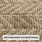 Bathroom Runner Rug Super Absorbent Non Slip Long Bath Mat Machine Washable Boho Bathroom Rugs Quick Dry Rug Runners for Hallway Bedroom Laundry Room,Brown, 2'x 6'(24" x 72")