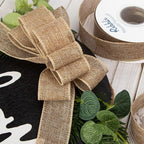 Ribbli Burlap Ribbon Continuous 20 Yard 1.5 Inch Natural Wired Ribbon for Wreaths,Big Bows,Tree Decoration,Outdoor Decoration