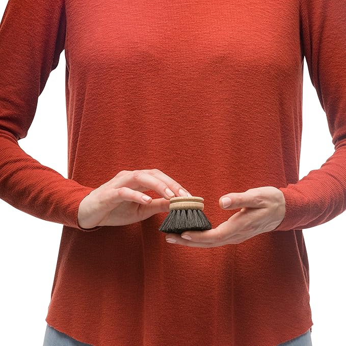 Redecker Horsehair Replacement Head for Dish Brush, 1-5/8-Inches, Set of 2, 100% Natural and Soft Dark Horsehair and Untreated Beechwood, Made in Germany