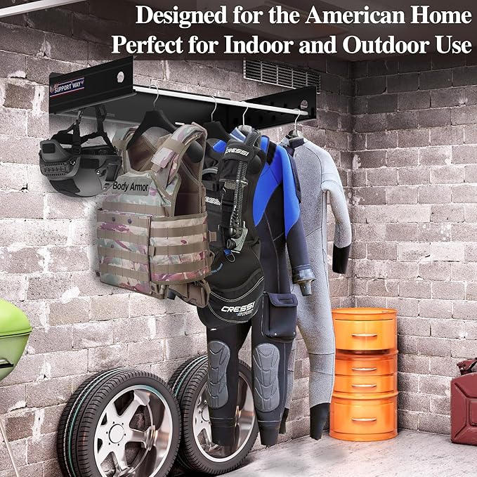 Foldable Wall Mounted Drying Rack, 30'' Wide Aviation Aluminum Laundry Clothes Rack Collapsible with 5 Rods, 100LB Capacity, Pull Out Design Towel Drying Rack for Laundry Wall (Black, 30")