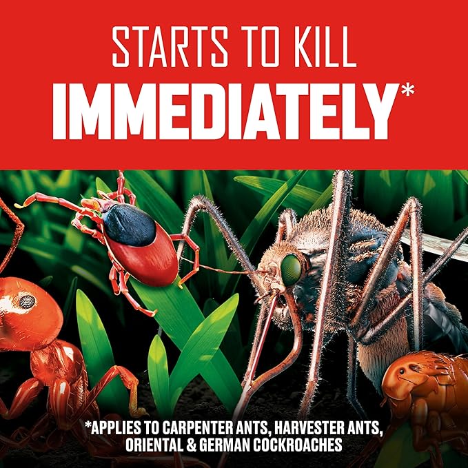 Ortho BugClear Insect Killer for Lawns & Landscapes Concentrate - Kills Ants, Spiders, Fleas, Scorpions & Other Insects, Use on Flowers, Vegetables, Fruit Trees, Shrubs & More, Odor Free, 32 oz.