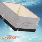 Linen Folding Storage Bins, 3 Pack Large Storage Baskets, Washable, Clothing Storage Bins with Handle, Closet Organizer for Storage Sweater,Sheets (gray black, 18½"x11"x8½")