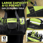 FASTPRO 232-Piece 20V Cordless Lithium-Ion Drill Driver & Home Tool Set, Household Repairing Tools Kit with Drill, 12-Inch Wide Mouth Storage Bag, Green