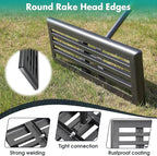 Lawn Leveling Rake,30x10 Inch Ground Plate,58 Inch Adjustable Long Handle Yard Level Tool with Curved Edge,Heavy Duty Large Landscaping Lawn Leveler for Grass, Golf Field, Soil Sand Dirt Spreader