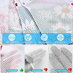 2 Pack XXL Durable Honeycomb Mesh Laundry Bags for Delicates with AUTO-Lock Zipper, Lingerie Bags for Washing Delicates, Laundry Bags Mesh Wash Bags for Bed Sheet,Bed cover,Blanket,Curtain, Sweater