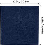 Utopia Towels 12 Pack Cotton Washcloths Set, 100% Ring Spun Cotton, Premium Flannel Face Cloths, Highly Absorbent and Soft Feel Fingertip Towels, Navy