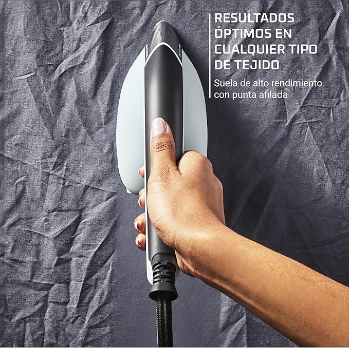 Rowenta, 2-in-1 Duo Force Iron and Steamer for Clothes, 1700W Steam Iron, Stainless Steel Soleplate, Ultra-lightweight, Detachable 13.5-oz Water Tank, 30s Heat-Up, Anti-Drip, Black & Green, JR4030