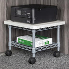 Safco Onyx Rolling Cart Printer Stand, Under-Desk Mobile Utility Table for Home Office with Steel Shelf, Gray