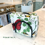 Reusable Paper Towels - 10 Pack - Roll of Washable Cotton Cloth Paper Towels - Paperless Reusable Napkins Cloth Washable - Absorbent + Long Lasting - Zero Waste Products - (Butterfly)