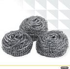 Superio Stainless Steel Scourers Steel Wool Scrubber Pad Used for Dishes, Pots, Pans, Grill, Stoves, and Ovens, Easy scouring for Tough Kitchen Cleaning Pack of 24
