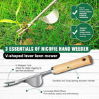 Hand Weeder Tool, Stainless Steel 2 Pcs Weeder Tool for Garden and Farm,Weeding Tool for Gardening,Garden Weeder, Weed Pulling Tool, Weed Puller Tool