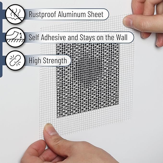 Bates- Drywall Repair Kit, 16 pcs, 6 Inch, Dry Wall Patch Kits, Wall Repair Patch Kit, Wall Patch Repair Kit, Drywall Hole Patch, Drywall Patch Kit, Wall Hole Repair Kit, Drywall Patch Hole