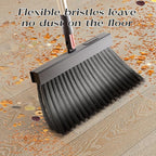 Broom with Dustpan Combo Set 50” Adjustable Long Handle 180 Degree Rotating Broom Set with Comb Teeth Upright Standing Dust Pan for Home Room Kitchen