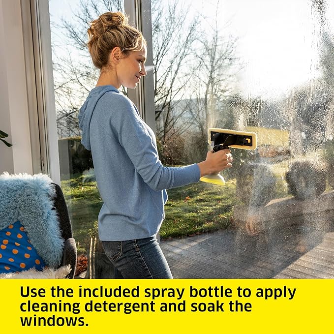 Kärcher WV 1 Plus Black Edition Window Vacuum Squeegee - for Showers, Mirrors, Glass, & Countertops - 10 in. Squeegee Blade