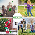 Duckura Kids Gardening Tools Set - 10pcs Wheelbarrow Set for Kids with Shovel, Rake, Leaf Rake, Summer Outdoor Yard Digging Weed Toys, Halloween Birthday Gifts for Boys Girls Age 2 3+ Years Old(Green)