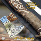 SHINY CRAFTS-Viking Axe Bearded Axe Tomahawk Birthday Gifts-Hatchet,Throwing Axes Gifts for him Wood Working Tool Viking Gifts for Men Camping Hatchet Tomahawk with Sheath (SCA 14)