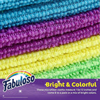 Fabuloso Microfiber Cleaning Cloths, 8 ct, Rainbow Colors | Lint-Free, Scratch-Free Cleaning Cloths for Surfaces and Wood Furniture | Microfiber Dustless Cloth for Bold and Bright Cleaning Experience