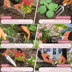 22PCS Garden Tools Set for Women,Heavy Duty Hand Tool Kit Included Handy Tote Bag/Trowel/Repotting Mat/Rake/Pruner/Gloves/Plant Tags,Garden Supplies Gardening Gifts for Beginner Mom-Pink