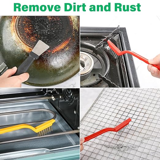 Multifunctional Cleaning Brush Set, 15Piece Household Crevice Tool Kit with Long Handle Thin Scrub for Bathroom Toilet, Small Kitchen Gap Sliding Door Flat Narrow Spaces Hard Bristle Home