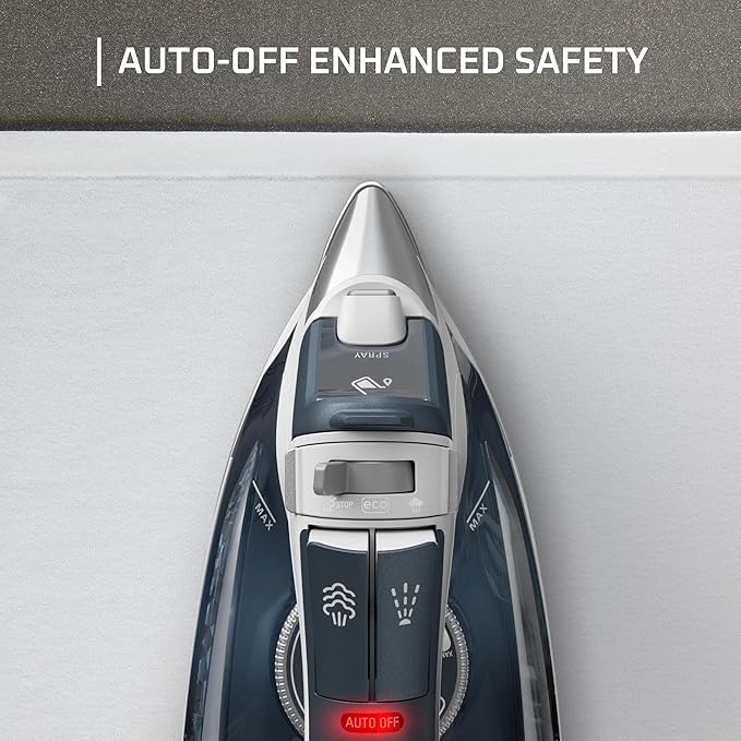 Rowenta Iron Steamer for Clothes, Powerful Steam Iron with Steamers, Focus Stainless Steel Soleplate, 400 Microsteam Holes, Lightweight, Leakproof, 1725 Watts, DW5280