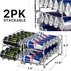 Simple Houseware 2PK Front Loading Tall Skinny Can Dispenser, Chrome