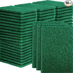 80 Pcs Heavy Duty Scour Pads,Scouring Pads,4 x 5.95 inch Scrubbing Pads for Metal Grills & Kitchen Scrubbers,Non-Scratch Reusable Dish Scrubbing Pads for Kitchen Dishes Sink Bathtub(Green)