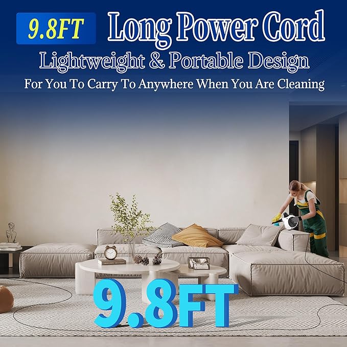 Steam Cleaner Handheld 12 Accessories Kit with Heat Resistant Gloves, Multi-Surface Steamer for Cleaning Home, Upholstery, Car, Floor, Grout and Tile