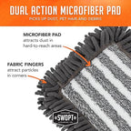 SWOPT 18” Microfiber Dust Mop + 60" Steel Handle, Combo — Dust Mop Head with Long Handle Interchangeable with All SWOPT Cleaning Products — Clean Hard-to-Reach Areas, Machine Washable