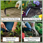 Muldale Japanese Weeding Sickle – Curved Razor Hand Hoe Garden Tool with Ergonomic Wooden Handle for Easy Manual Weeding & Gardening