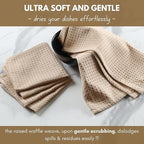 Native Fab 8 Piece Kitchen Towels & Dish Cloth Set - Absorbent, Durable, Quick Drying Towel for Cleaning, Cooking, Baking - Ideal for Home, Cafes & Daily Use, Machine Washable & Reusable - Beige