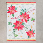 Maison d' Hermine Kitchen Towels Set of 3 100% Cotton 27.50" x 20" Reusable Cloth Tea Dish Towels Absorbent with Hanging Loop for Kitchen, Home, Dining, Cocktail Parties (Poinsettia Christmas)