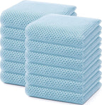 Homaxy 100% Cotton Waffle Weave Kitchen Dish Towels, Ultra Soft Absorbent Quick Drying Cleaning Towel, 13 x 28 Inches, 12-Pack, Sky Blue