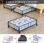 Under Bed Storage with Wheels, 360° Rotating, No-Assembly Underbed Storage Containers, 1 PACK