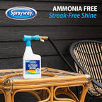 Sprayway Outdoor Glass Cleaner, 32oz | Streak-Free Shine, Foaming Action | Ideal for Windows, Patio Doors, and Outdoor Glass Surfaces