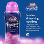 Clorox Fraganzia Laundry Scent Booster Crystals, In-Wash Fragrance Beads for Fresh-Smelling Clothes & Linens, Safe for All Fabrics & Colors, Easy-Pour Bottle, Spring Scent, 18 Oz, 2 Pack