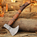 PAL 2000 KNIVES Custom Handmade Damascus Steel Axe - Hatchet Tomahawk Axe, Knife, Solid Rose Wood Handle - Inch - Ax