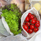 4-pack Reusable Produce Bags Grocery Washable XL, Organic Cotton Mesh Produce Bags Double-Stitched Vegetable Grocery Reusable, Tare Weight, Cotton Produce Bags Reusable Washable, Produce bgs XL