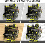 KSVO Power Tool Organizer Wall Mount with Drill Rack & Locking Drawers - Heavy Duty Metal Tool Shelf for Garage, Workshop, Shed, Basement Tool Organization - Gift for Men/Father (Black)